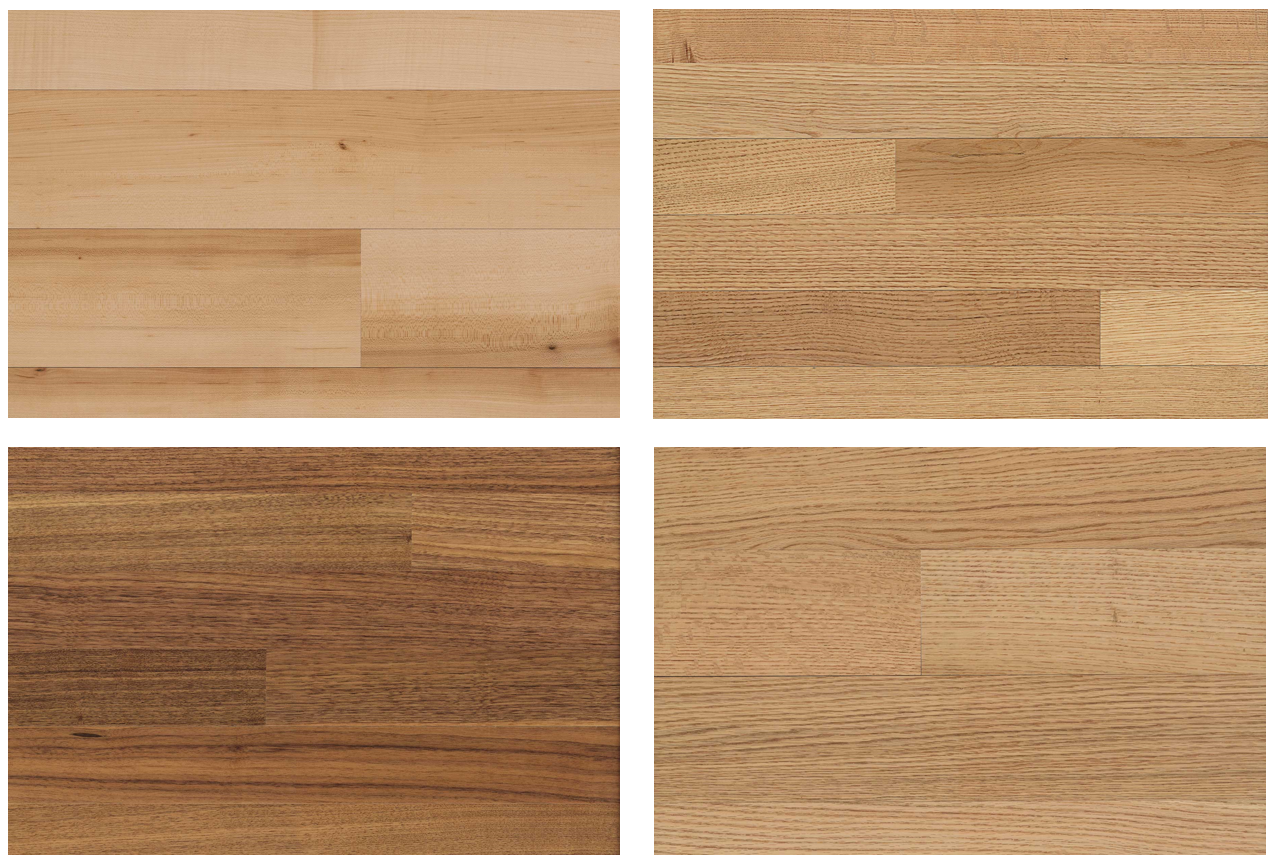 Tesoro Woods Great Northern Woods Natural Rift and Quartered Grain, 5" Maple, 3" Red Oak, 3" Walnut, 5" Red Oak